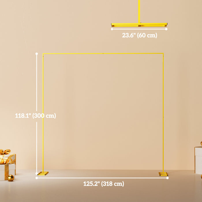 Outsunny Wedding Arch, Metal Arch Backdrop Stand For Birthday Party, Gold