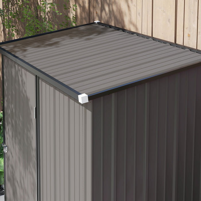 Outsunny 5'x3' Outdoor Storage Shed W/ Single Door, Light Grey
