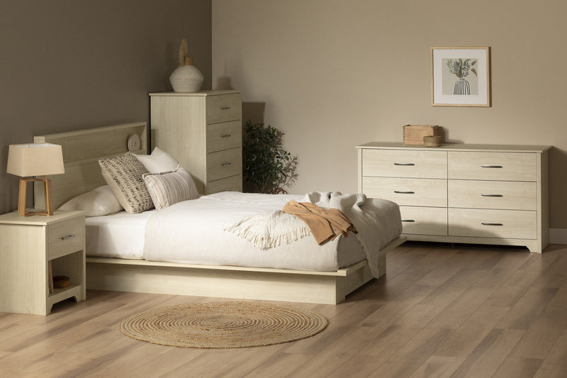 Fusion 1-drawer Nightstand - Bleached Oak 