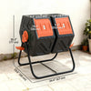 Outsunny 34.5 Gallon Dual Chamber Compost Bin, Rotating Composter, Compost Tumbler with 24 Ventilation Openings and Steel Legs, Orange