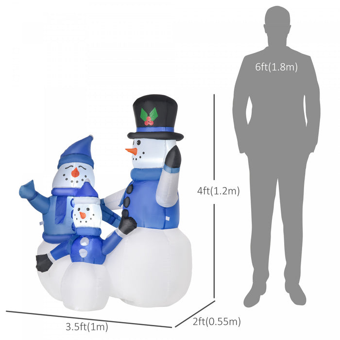 Homcom 4ft Snowman Inflatable Christmas Decoration