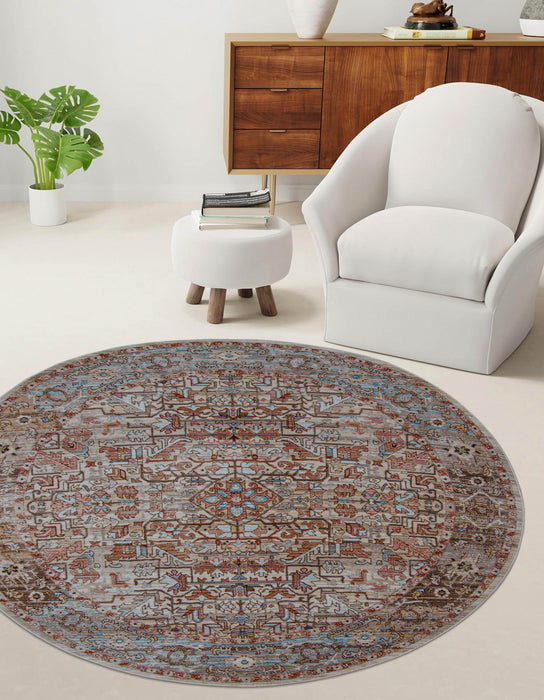 Bettina Traditional 5'0\" x Area Rug in Multi Indoor Area Rug