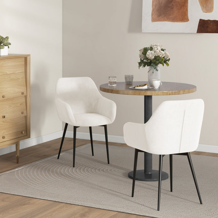 HOMCOM Dining Chairs Set of 2, Upholstered Kitchen Chairs with Backrest