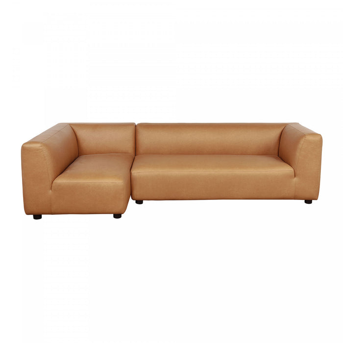 Lukas Contemporary Modern 118\" Left-Facing 2-Piece Sectional Sofa in Camel
