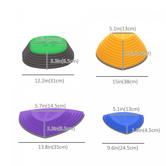 Outsunny Bouncing Design 11 Pcs Stepping Stones Kids With Non-slip Rubber, Stackable Balance River Stones For Obstacle Course Sensory Play, Outdoor Indoor For 3-8 Years Old