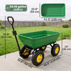 Outsunny Garden Dump Cart Heavy Duty 440lbs Wagon with Steel Frame and 12" Pneumatic Tires, Green