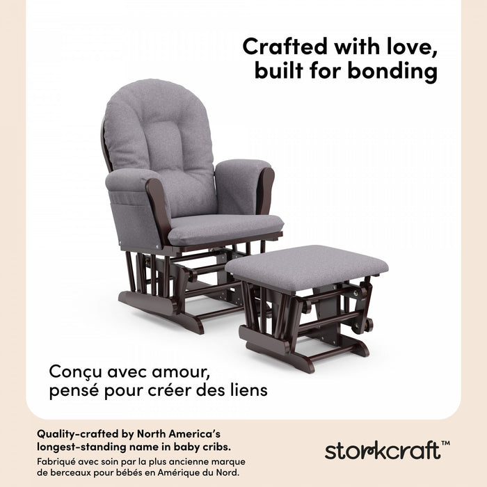 Storkcraft Hoop Glider and Ottoman - Espresso/Gray Swirl