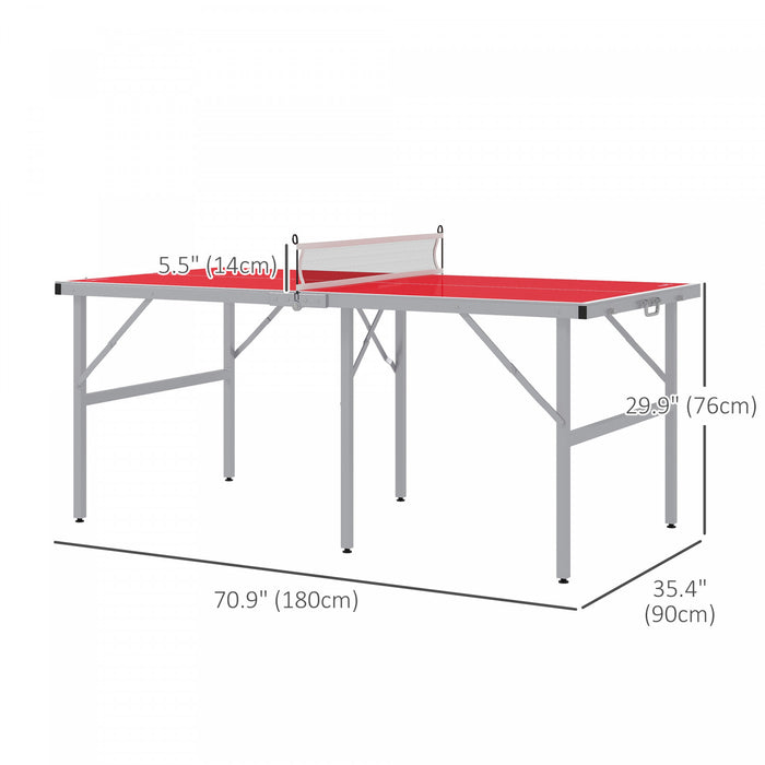 Soozier Ping Pong Table Set With Net Paddles Balls For Outdoor Indoor Red