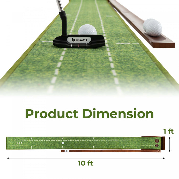 Costway Putting Green Practice Golf Putting Mat With Auto Ball Return And 2 Hole Sizes