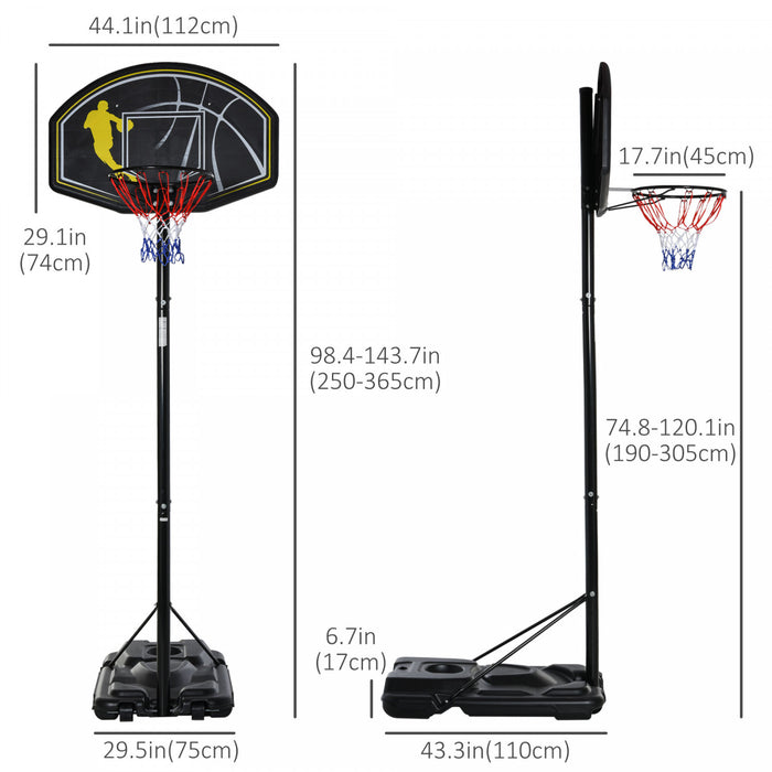 Soozier 6.5'-10' Adjustable Portable Basketball Hoop System Stand Outdoor