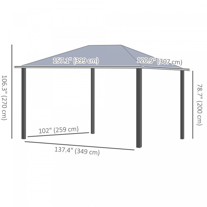 Outsunny 13' X 10' Hardtop Gazebo Outdoor Gazebo Canopy