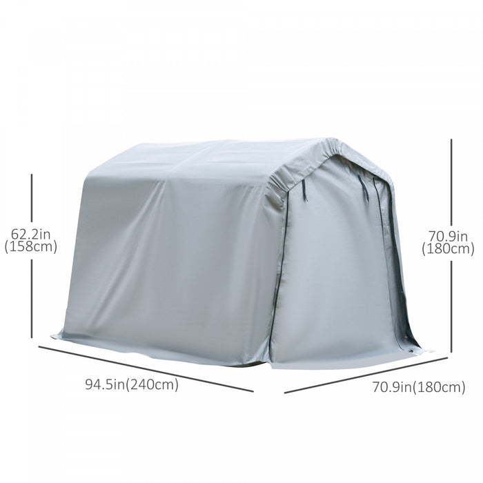 Outsunny 8'x6' Outdoor Storage Shelter With Roll Up And Zipper Door