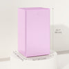 HOMCOM Mini Fridge with Freezer Thermostat Reversible Door, Pink