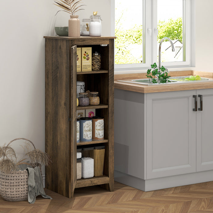 HOMCOM 48\" Kitchen Pantry, Storage Cabinet with Barn Door, Brown
