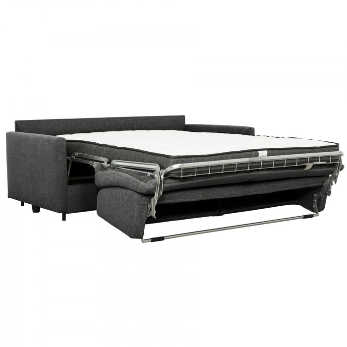 Brix 70 in. Textured Weave Euro Sofa Bed with Memory Foam Mattress - Graphite
