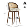 Calvin Indoor Counter Height Swivel Bar Stool Set of 2 with Ergonomic Backrest,Walnut | Calvin – Lot de 2 tabourets de bar de hauteur comptoir pivotants pour interieur avec dossier ergonomique, finition noyer