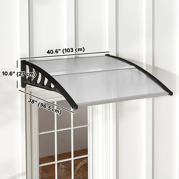 Outsunny Window Awning Door Canopy 40\" x 40\" Front Door Outdoor Patio Cover