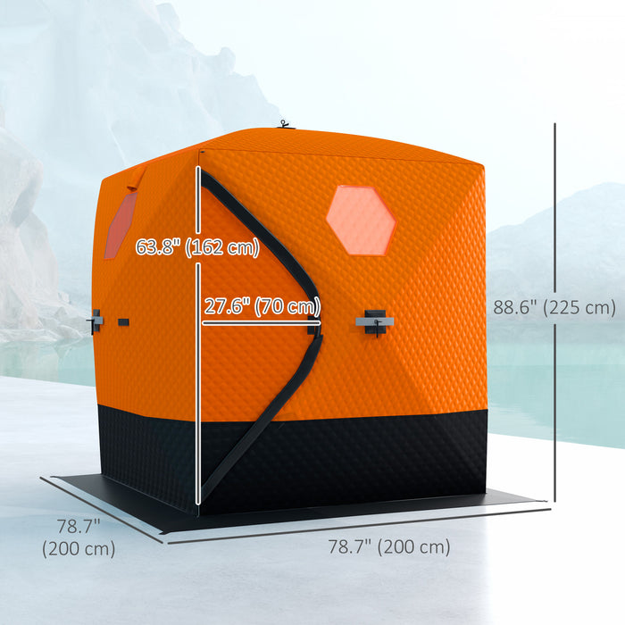 Outsunny Insulated Ice Fishing Shelter With Carry Bag For 2-3 Person