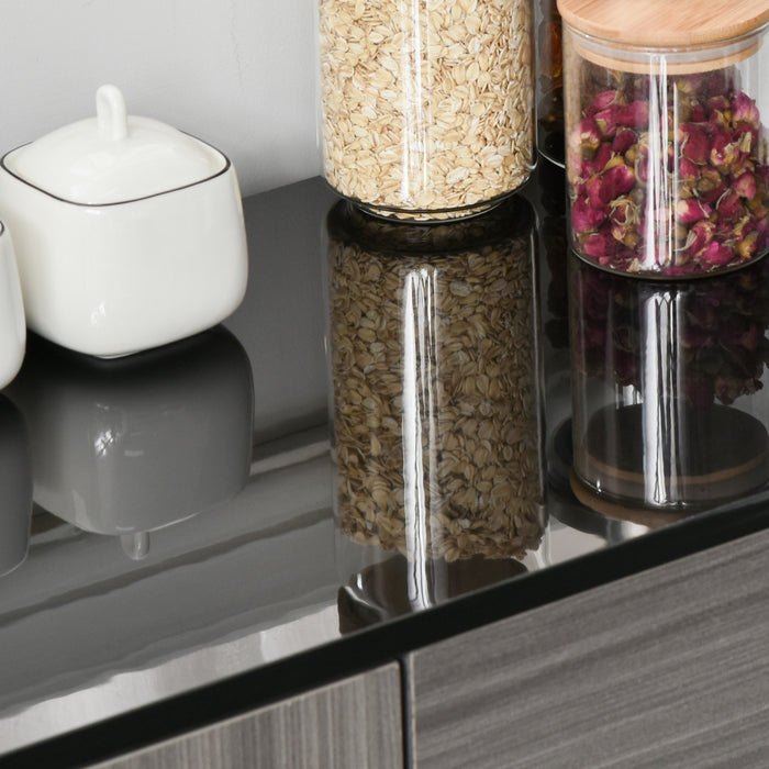 HOMCOM High Gloss Buffet Sideboard with Drawers Kitchen Storage Cabinet