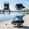 Qaba Bike Trailer for Kids, 3-in-1 Foldable Bicycle Trailer Converts to Stroller, Jogger with Aluminum Frame, Rubber Wheels, Reclining Seat, Adjustable Handle, 5-Point Harness