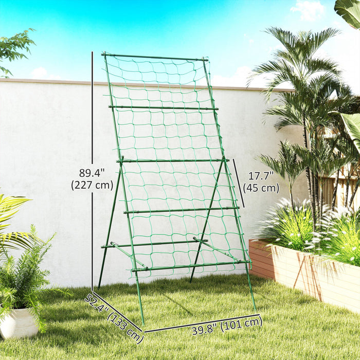Outsunny Adjustable A-Frame Cucumber Trellis for Climbing Plants