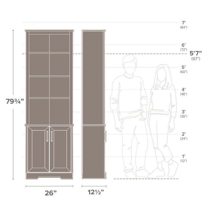 Prepac Rustic Ridge Bookcase - Washed White