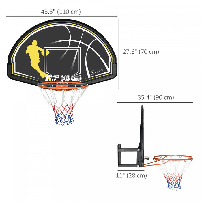 Soozier Wall Mounted Basketball Hoop For Outdoors And Indoors Use