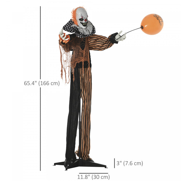 Outsunny 5ft Animated Talking Circus Clown, Outdoor Halloween Decoration