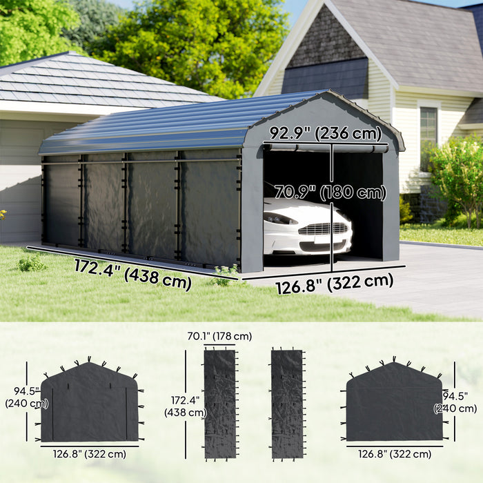 Outsunny Carport Replacement Canopy Cover Sidewalls for 10' x 15' Carport
