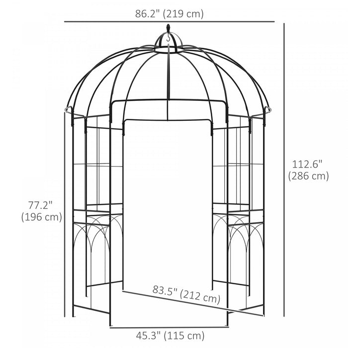 Outsunny Birdcage Shape Garden Arbour, Pergola Pavilion For Climbing Plants