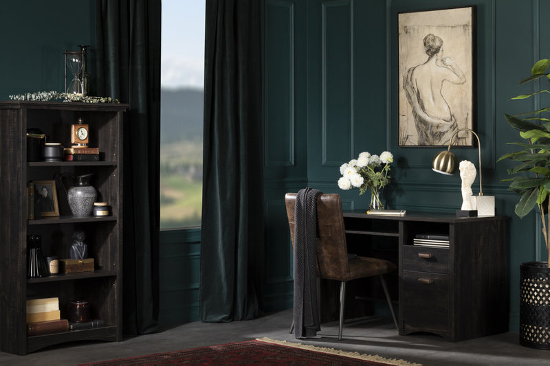 Gascony 4-Shelf Bookcase Rubbed Black - South Shore