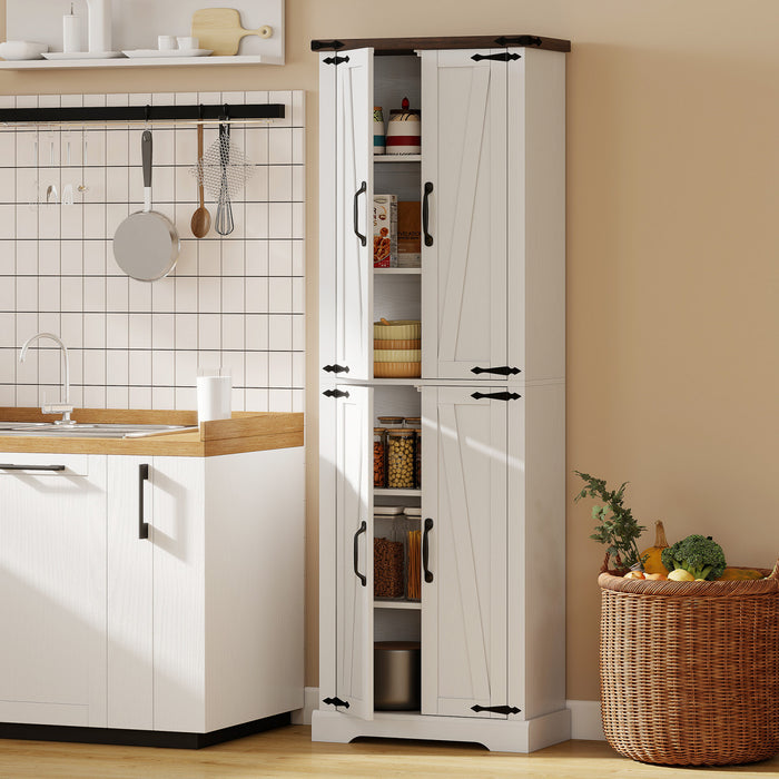 HOMCOM 72\" Pantry Cabinet, Kitchen Storage Cabinet for Dining Room, White