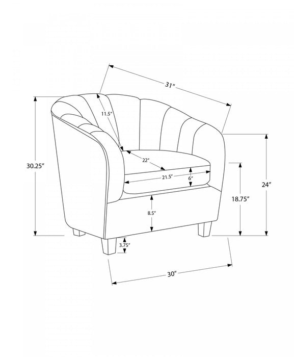 Monarch Specialties - Accent Chair, 31\"H, Upholstered, Living Room, Bedroom, Cream Fabric, Transitional