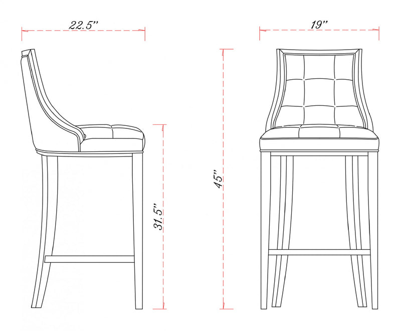 Fifth Avenue Traditional Wood Upholstered Barstool in Cream - Set of 3