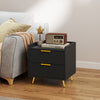 HOMCOM Bedside Table, Nightstand with 2 Drawers for Bedroom, Black
