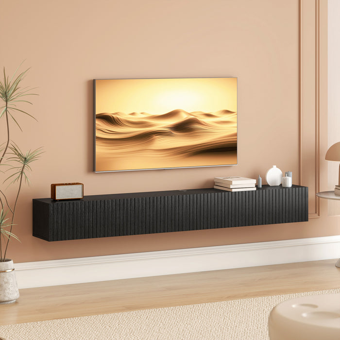 HOMCOM 71\" Floating TV Stand for TVs up to 72 Inch, Black
