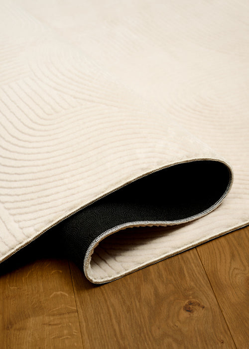 Elion Contemporary Cream Washable Rug 1'10\" x 6'0\" Indoor Area Rug