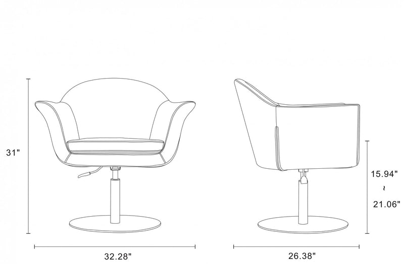 Voyager Modern Woven Blend Swivel Lounge Chair in Barley - Set of 2