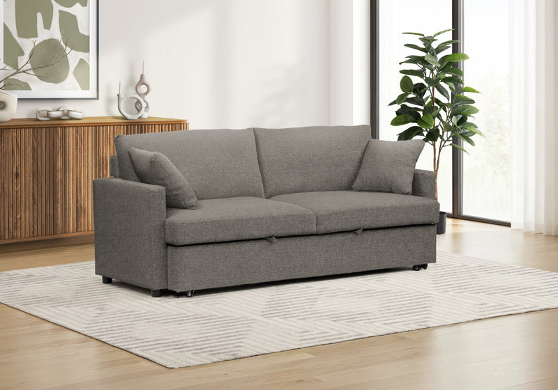 Sleeper Sofa, 78\" Length, Convertible Sofa Bed, Light Brown Fabric, Contemporary, Modern Sleeper Sofa
