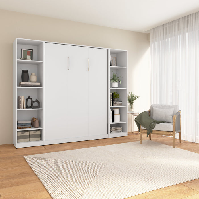 Bestar Claremont 10-Shelf Full Murphy Bed - White