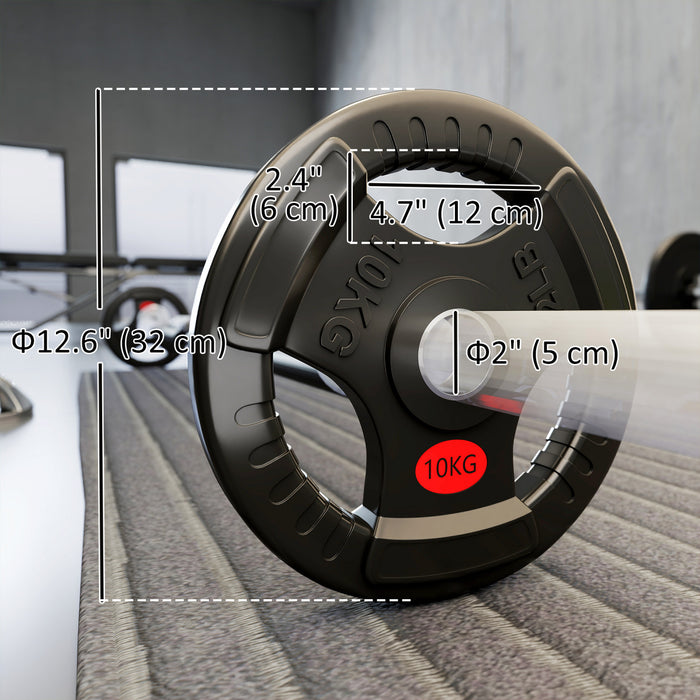 Soozier 2 x 22lbs Weight Plates Set, 2-Inch Barbell Weights Set