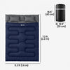 Outsunny Double Sleeping Bag for Adults, Queen Size 2 Person Sleeping Bag, Lightweight Quilt with 2 Pillows, for Cold Weather & Warm, Camping Hiking Backpacking, Dark Blue