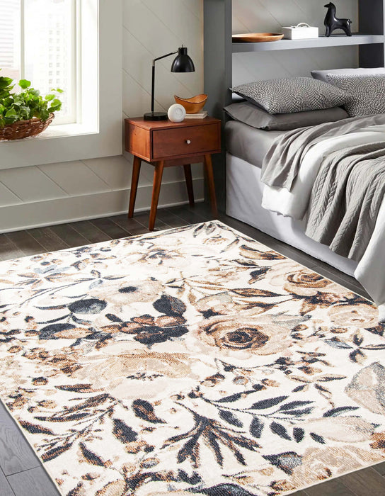 Rosette Ivory Area Rug - 5'0\" X 8'0\"  