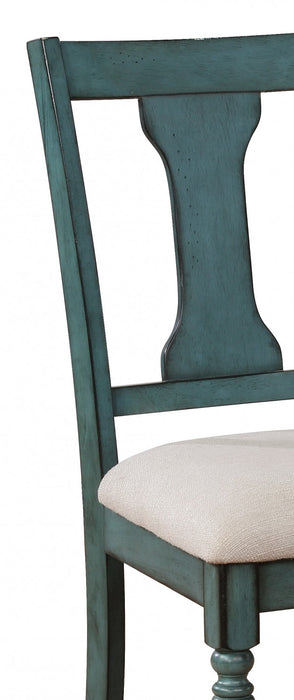 Willow Fabric Teal Dining Chair - Set of 2