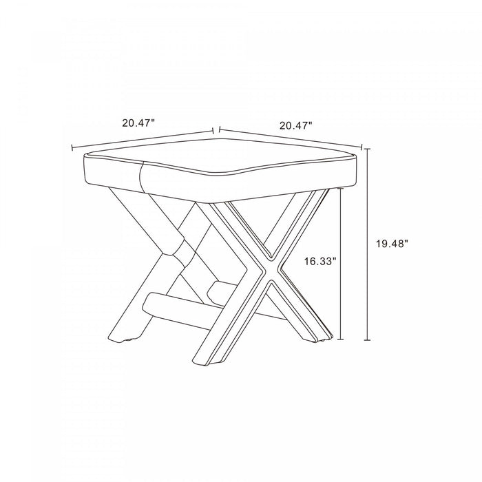 Abigail Mid-Century Modern Upholstered Velvet Accent Bench in Pink