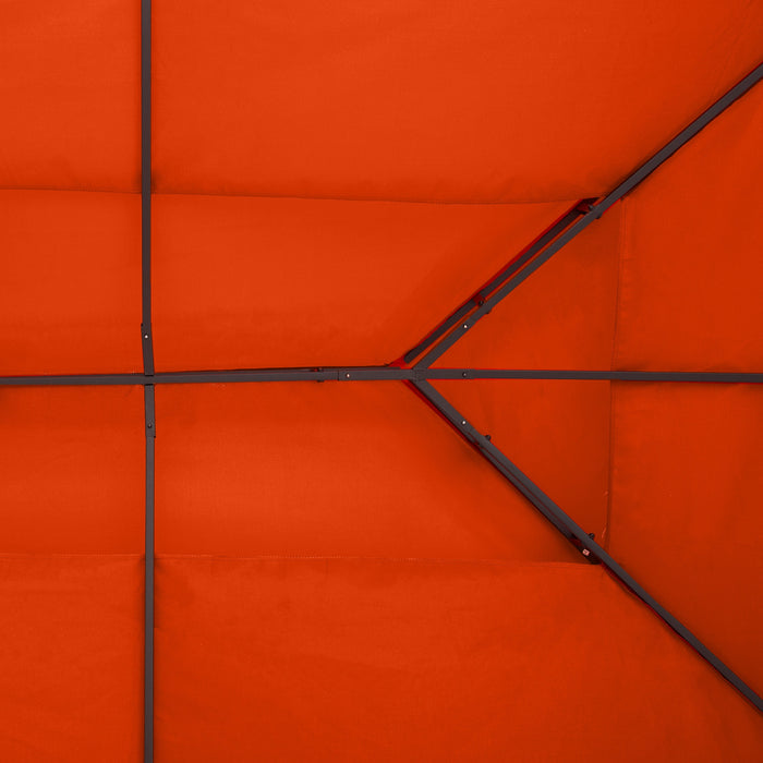 Outsunny 13.1' X 9.8' Gazebo Replacement Canopy 2 Tier Top Uv Cover Pavilion Garden Patio Outdoor, Rust Red (top Only)