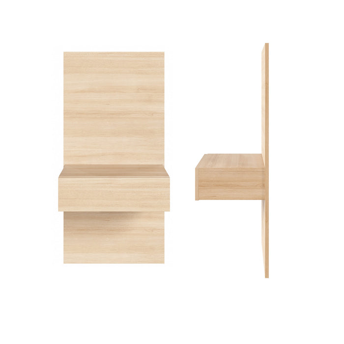 Nordika Milano Floating Nightstand Extension Panel Set Of 2 - Natural Blonde Oak