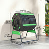 Outsunny Compost Bin Outdoor, 53 Gal Dual Chamber Tumbling Composter with Adjustable Vents, BPA Free Rotating Tumbling Composter with 2 Sliding Doors for Garden, Yard, Green