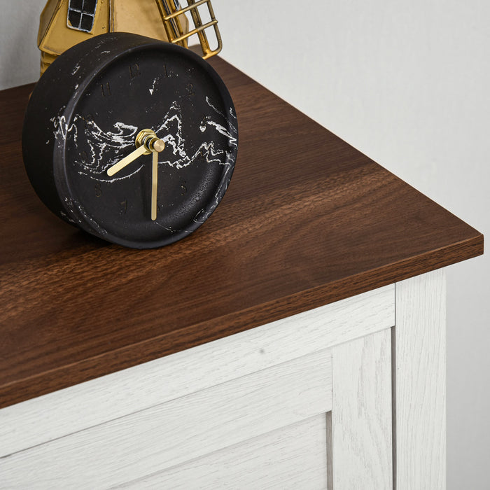 HOMCOM Farmhouse Storage Cabinet, Sideboard with Drawer and Doors, White