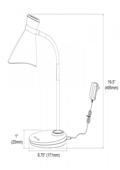 Dainolite LED Table Lamp 6w Black Finish